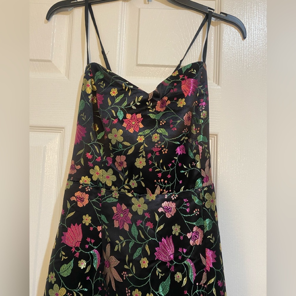 Lulu's Black Maxi Dress with Pink Floral Design - Picture 5 of 10